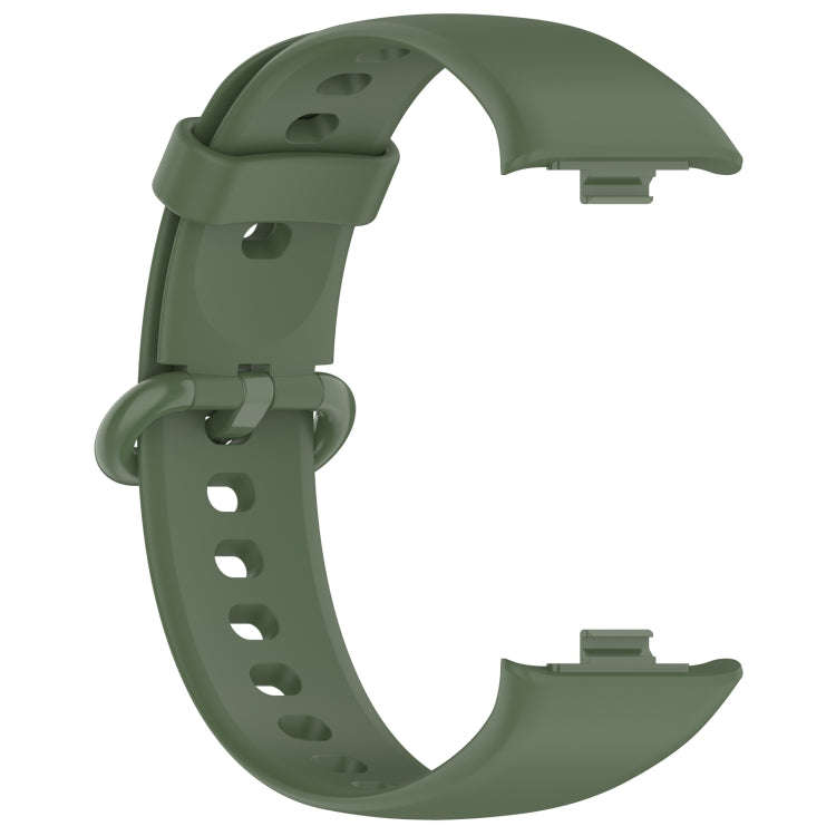 For Xiaomi Smart Band 9 Pro / 8 Pro Solid Color Colorful Buckle Silicone Watch Band(Dark Green)