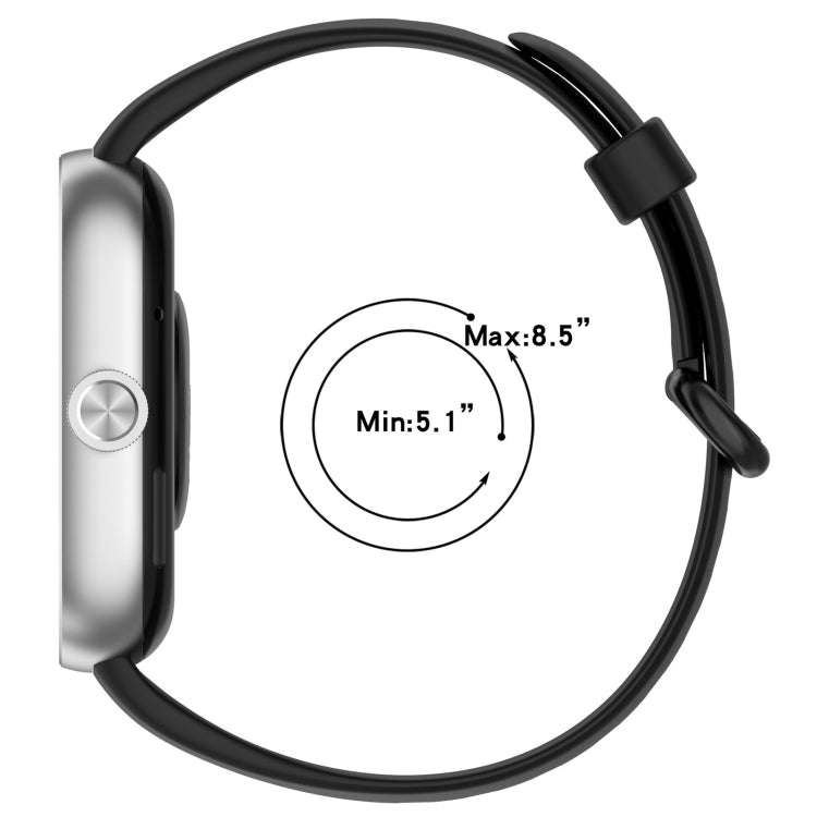 For Redmi Watch 4 / Watch 5 Solid Color Colorful Buckle Silicone Watch Band(Black)