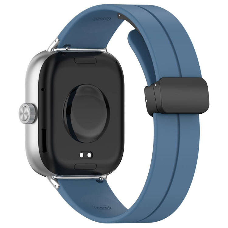 For Redmi Watch 4 / Watch 5 Groove Folding Magnetic Buckle Silicone Watch Band(Blue)