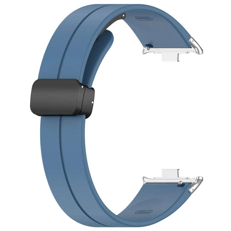 For Redmi Watch 4 / Watch 5 Groove Folding Magnetic Buckle Silicone Watch Band(Blue)