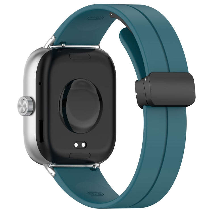 For Redmi Watch 4 / Watch 5 Groove Folding Magnetic Buckle Silicone Watch Band(Cyan)