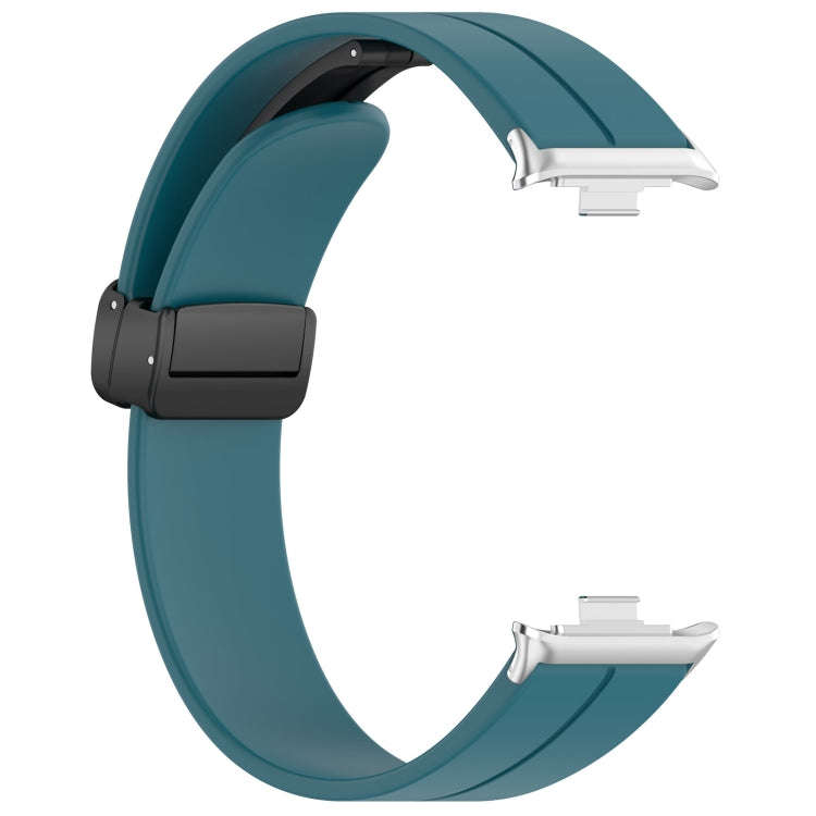 For Redmi Watch 4 / Watch 5 Groove Folding Magnetic Buckle Silicone Watch Band(Cyan)