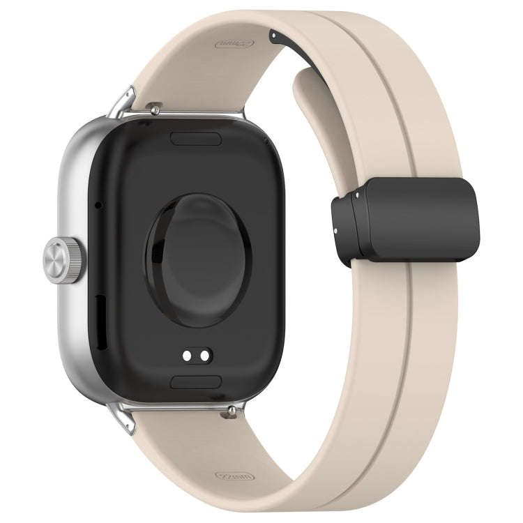 For Redmi Watch 4 / Watch 5 Groove Folding Magnetic Buckle Silicone Watch Band(Starlight)