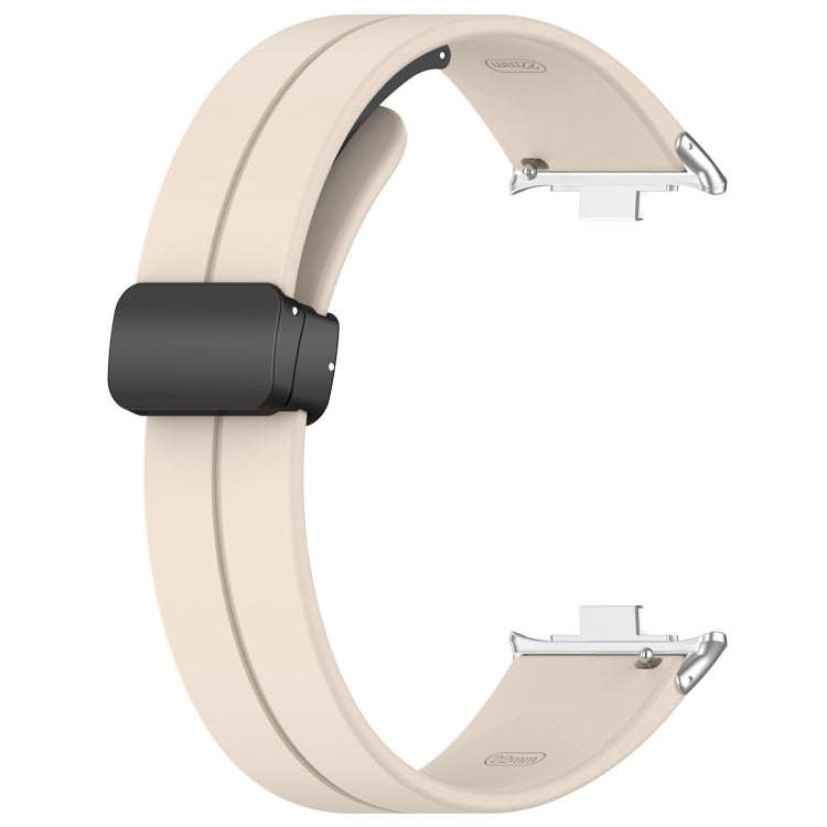 For Redmi Watch 4 / Watch 5 Groove Folding Magnetic Buckle Silicone Watch Band(Starlight)