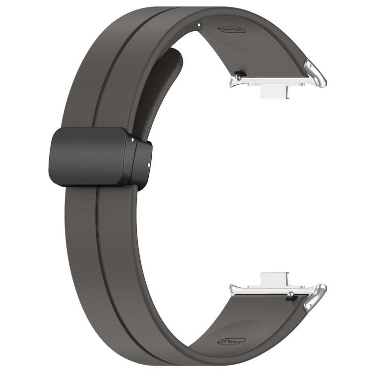 For Redmi Watch 4 / Watch 5 Groove Folding Magnetic Buckle Silicone Watch Band(Dark Gray)