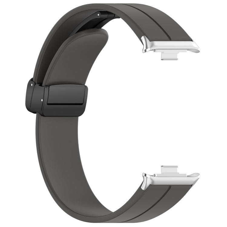 For Redmi Watch 4 / Watch 5 Groove Folding Magnetic Buckle Silicone Watch Band(Dark Gray)