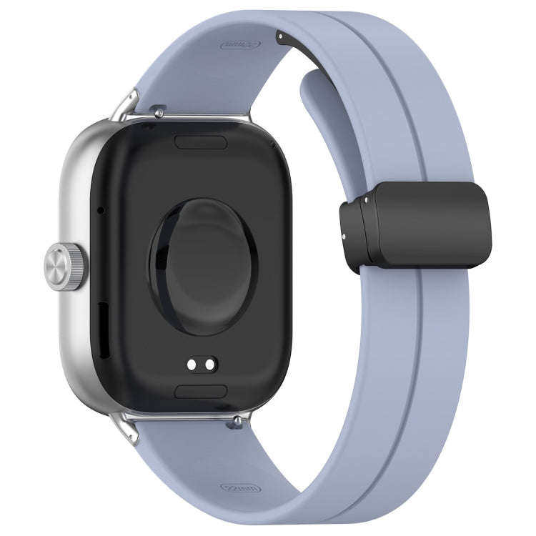 For Redmi Watch 4 / Watch 5 Groove Folding Magnetic Buckle Silicone Watch Band(Light Blue)