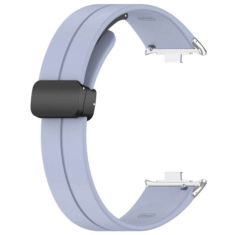 For Redmi Watch 4 / Watch 5 Groove Folding Magnetic Buckle Silicone Watch Band(Light Blue)