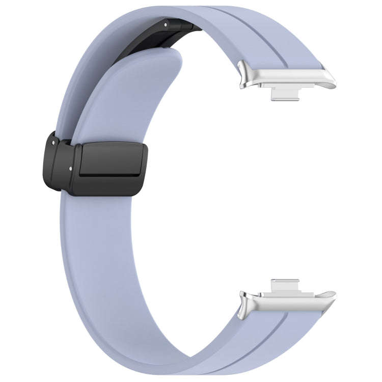 For Redmi Watch 4 / Watch 5 Groove Folding Magnetic Buckle Silicone Watch Band(Light Blue)