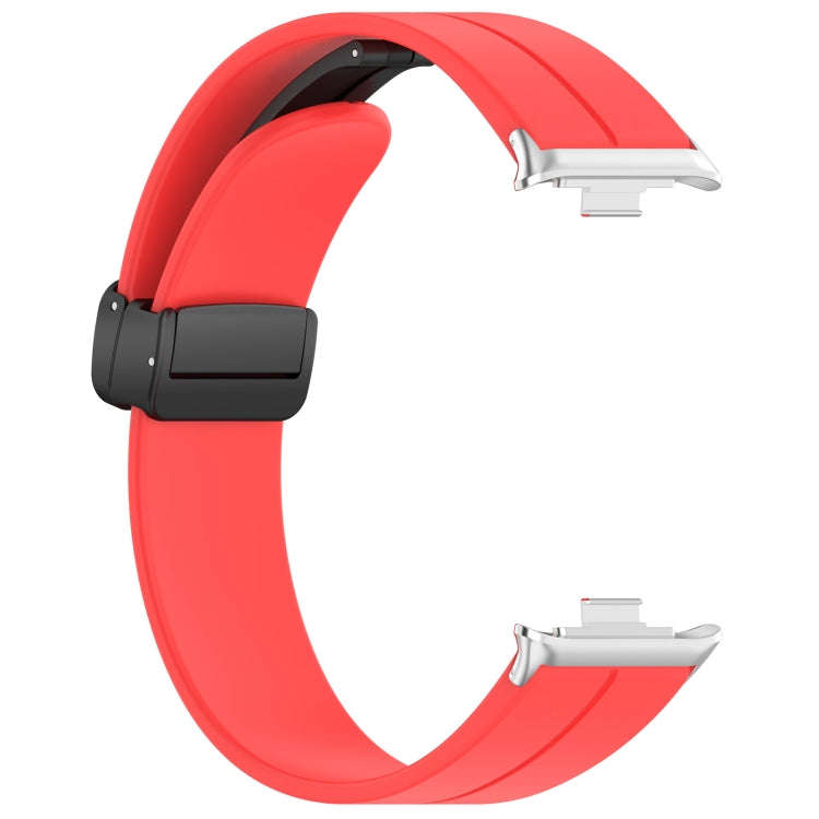 For Redmi Watch 4 / Watch 5 Groove Folding Magnetic Buckle Silicone Watch Band(Red)