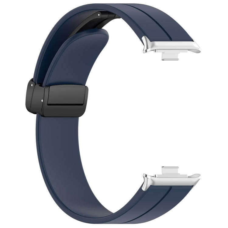 For Redmi Watch 4 / Watch 5 Groove Folding Magnetic Buckle Silicone Watch Band(Dark Blue)