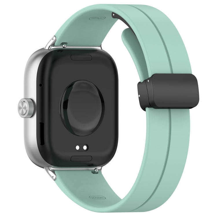 For Xiaomi Smart Band 9 Pro / 8 Pro Groove Folding Magnetic Buckle Silicone Watch Band(Teal)
