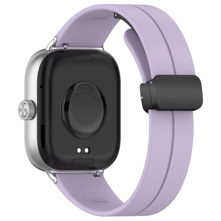 For Xiaomi Smart Band 9 Pro / 8 Pro Groove Folding Magnetic Buckle Silicone Watch Band(Purple)
