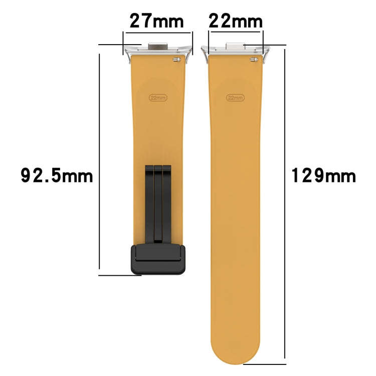 For Redmi Watch 4 / Watch 5 Groove Folding Magnetic Buckle Silicone Watch Band(Dark Blue)
