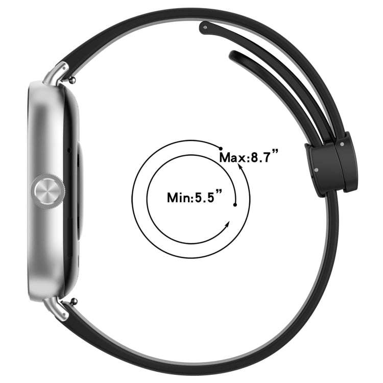 For Redmi Watch 4 / Watch 5 Groove Folding Magnetic Buckle Silicone Watch Band(Dark Gray)