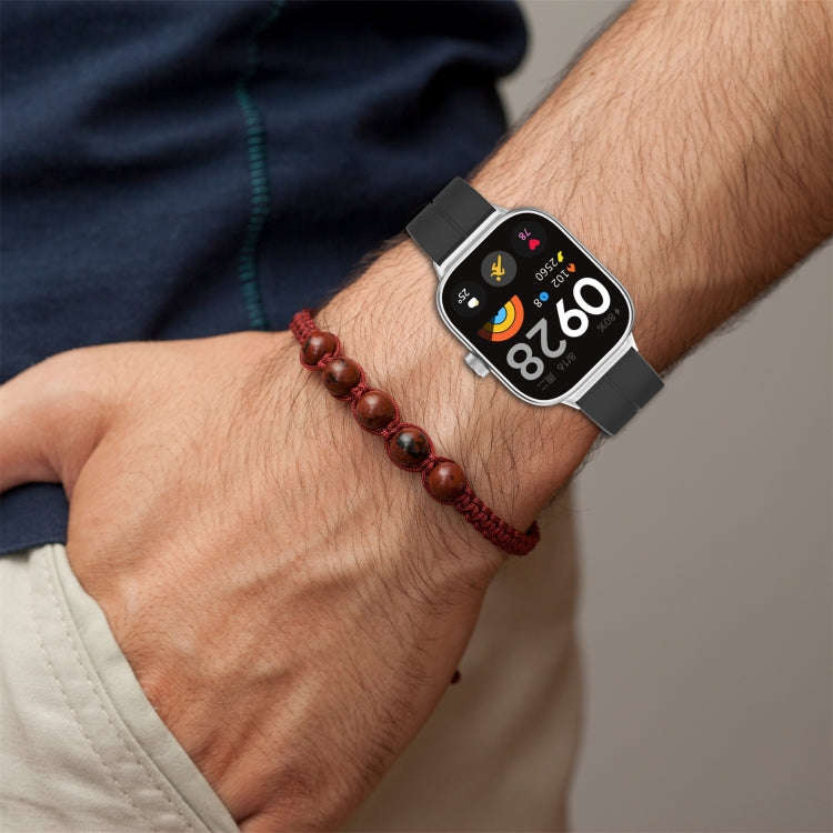 For Redmi Watch 4 / Watch 5 Groove Folding Magnetic Buckle Silicone Watch Band(Dark Blue)
