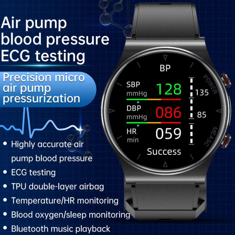 P70 1.3 inch Color Screen Smart Watch, Support Accurate Air Pump Blood Pressure / ECG(Black)