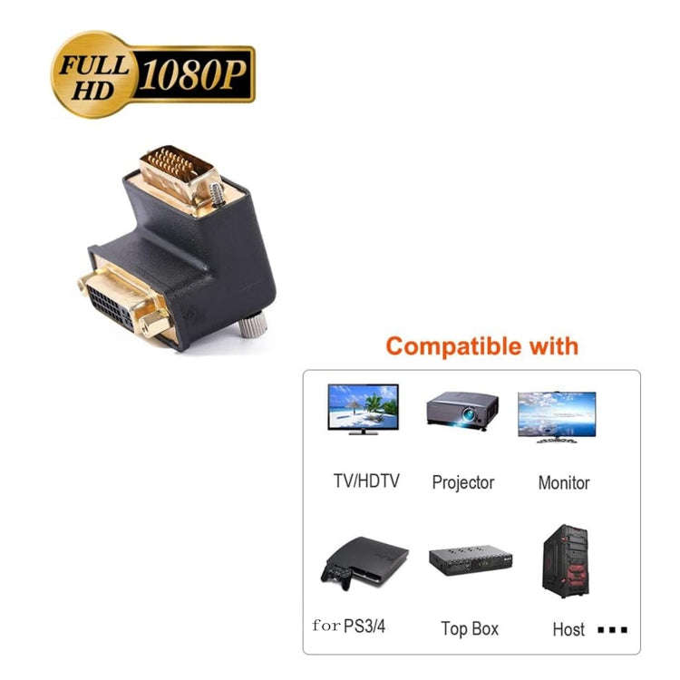 90 Degree Right Angled DVI 24+5 DVI-I Digital Dual Link Male To Female Extension Adapter for HDTV...