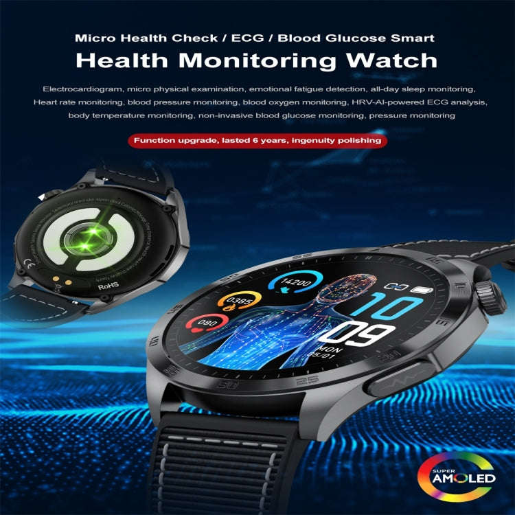 ET485 1.43 inch Color Screen Smart Watch Silicone Strap, Support Bluetooth Call / Micro-physical ...