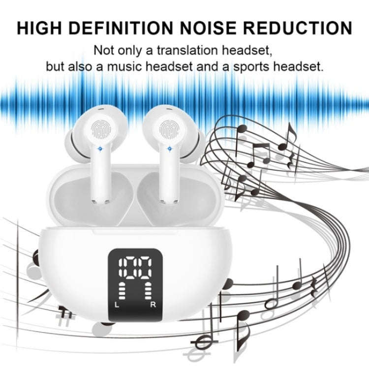 M10 Wireless Bluetooth Smart Voice Translator Headset Multiple Languages Translation Earphones(Bl...