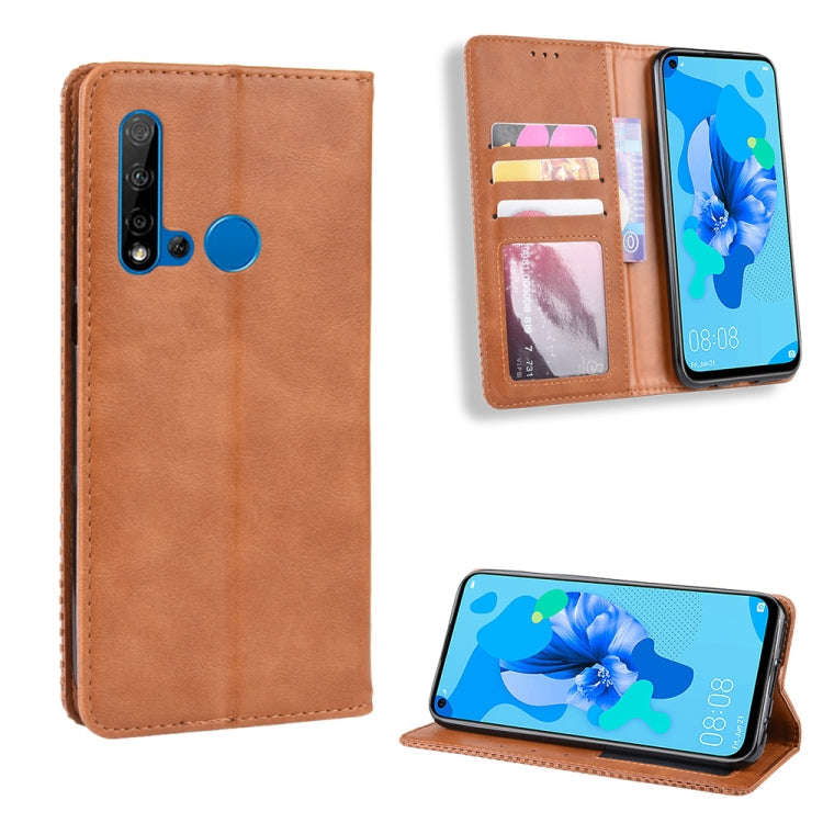 Magnetic Buckle Retro Crazy Horse Texture Horizontal Flip Leather Case for Huawei P20 lite (2019)...