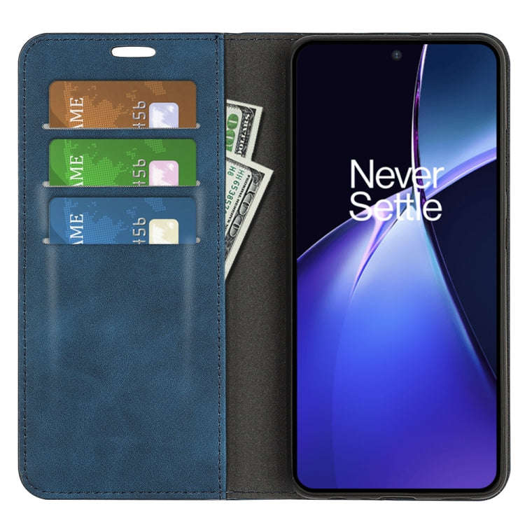 For OnePlus Nord CE4 Lite 5G Retro-skin Magnetic Suction Leather Phone Case(Dark Blue)