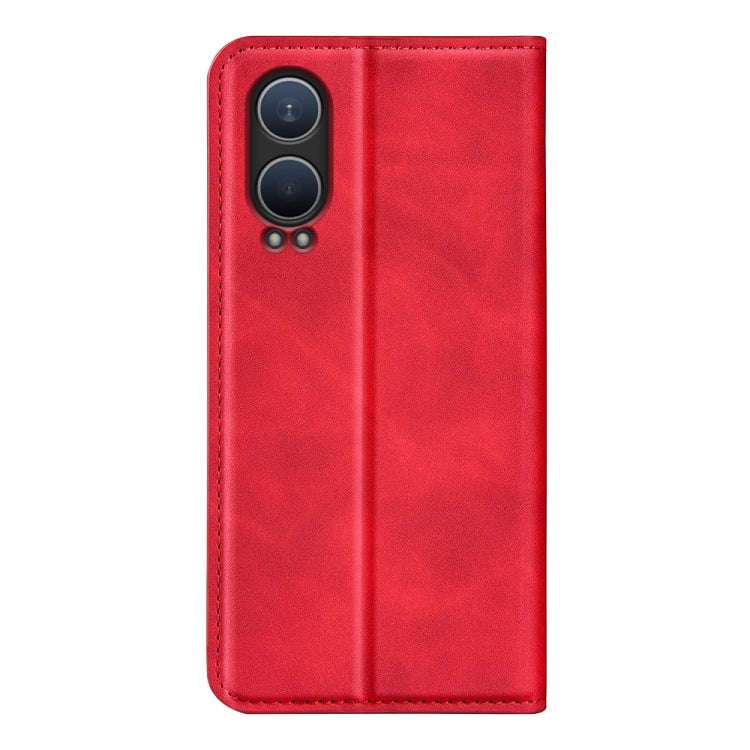 For OnePlus Nord CE4 Lite 5G Retro-skin Magnetic Suction Leather Phone Case(Red)