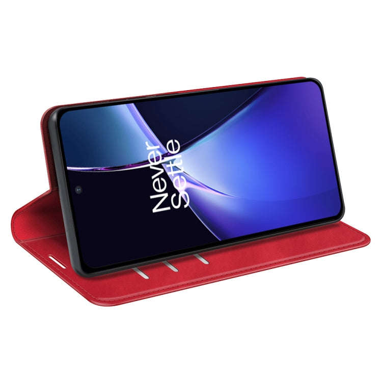 For OnePlus Nord CE4 Lite 5G Retro-skin Magnetic Suction Leather Phone Case(Red)