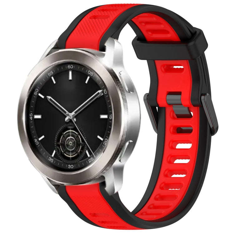 For Xiaomi Watch S3 22mm Two Color Textured Silicone Watch Band(Red+Black)