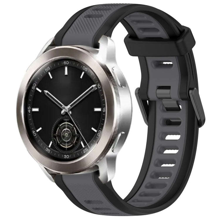 For Xiaomi Watch S3 22mm Two Color Textured Silicone Watch Band(Grey+Black)