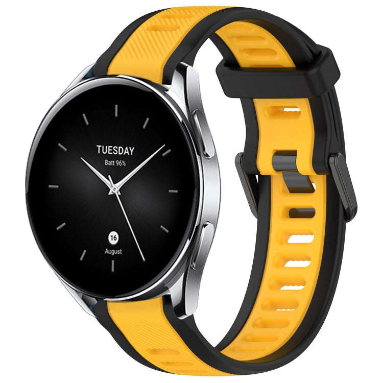 For Xiaomi Watch S2 22mm Two Color Textured Silicone Watch Band(Yellow+Black)