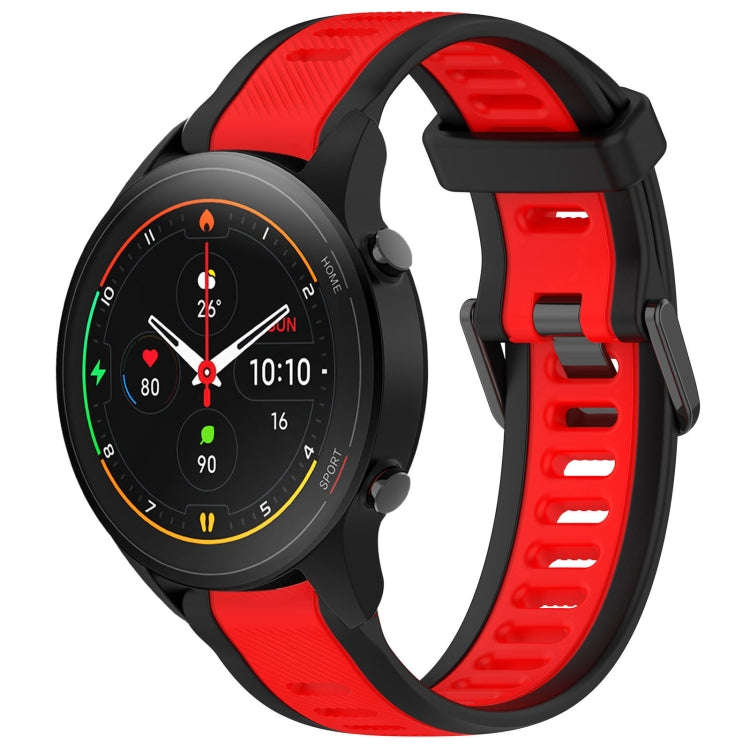 For Xiaomi MI Watch S1 Pro 22mm Two Color Textured Silicone Watch Band(Red+Black)