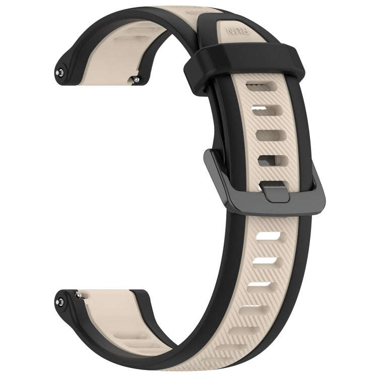 For Xiaomi MI Watch Color 2 22mm Two Color Textured Silicone Watch Band(Starlight + Black)