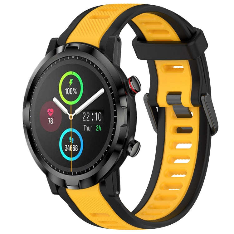 For Xiaomi Haylou RT LS05S 22mm Two Color Textured Silicone Watch Band(Yellow+Black)