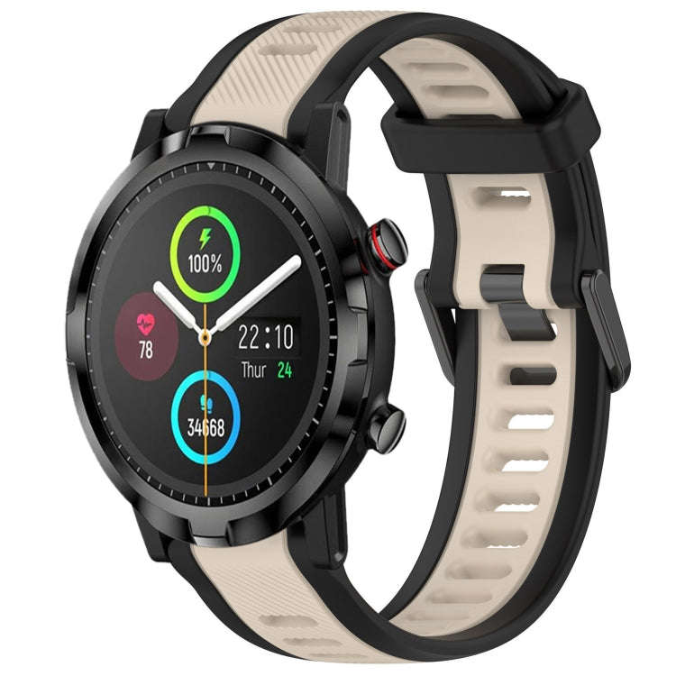 For Xiaomi Haylou RT LS05S 22mm Two Color Textured Silicone Watch Band(Starlight + Black)