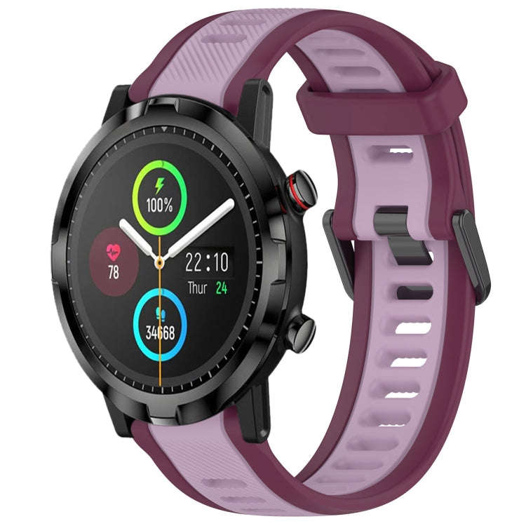 For Xiaomi Haylou RT LS05S 22mm Two Color Textured Silicone Watch Band(Purple)