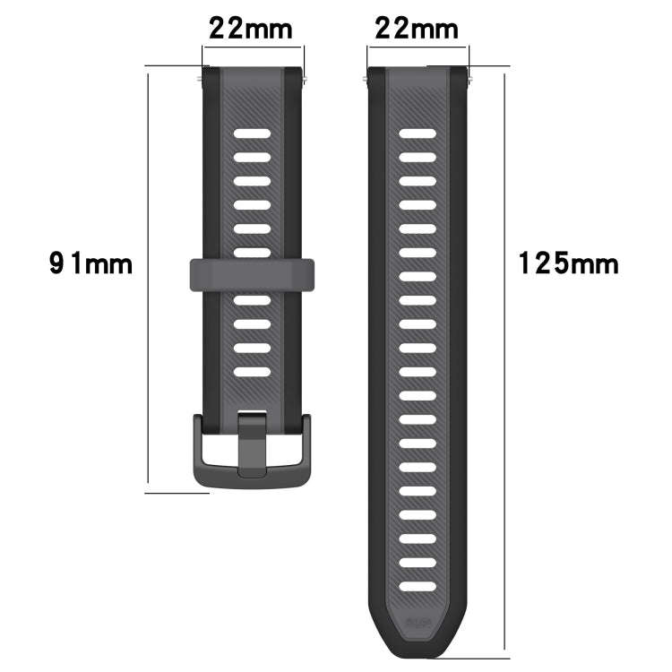 For Xiaomi MI Watch Color 2 22mm Two Color Textured Silicone Watch Band(Starlight + Black)