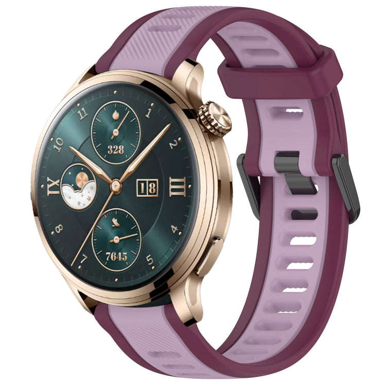 For Honor Watch 4 Pro 22mm Two Color Textured Silicone Watch Band(Purple)