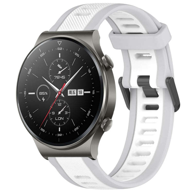 For Huawei GT2 Pro 22mm Two Color Textured Silicone Watch Band(White+Grey)