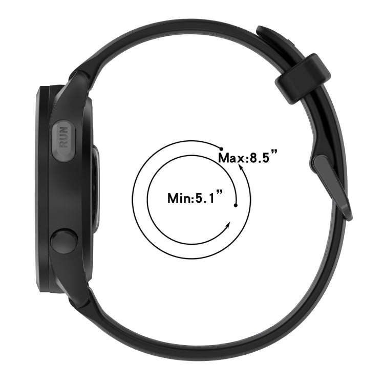 For Garmin Active S 18mm Two Color Textured Silicone Watch Band(Grey+Black)