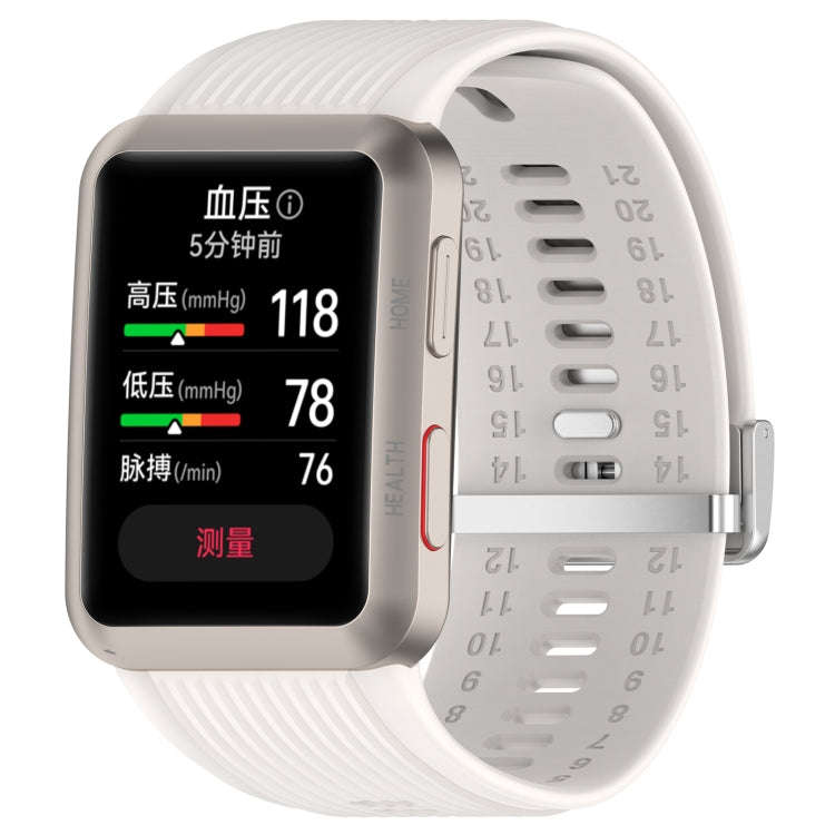 For Huawei Watch D Blood Pressure Watch Silicone Watch Band(Ivory White)