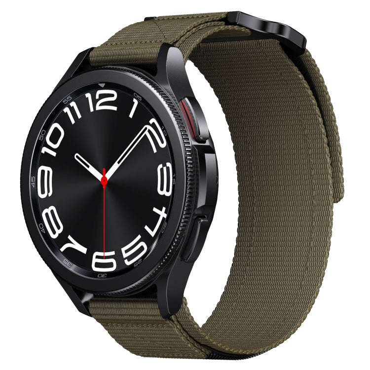 20mm Two Color Nylon Canvas Hook And Loop Fastener Watch Band(Army Green+Black)