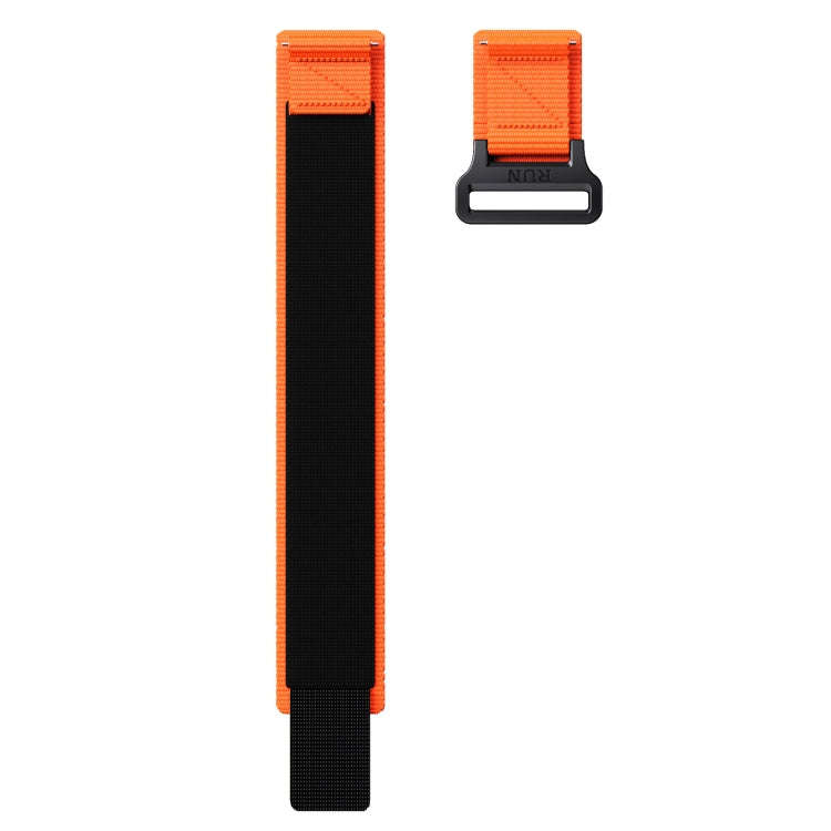 22mm Two Color Nylon Canvas Hook And Loop Fastener Watch Band(Orange+Black)