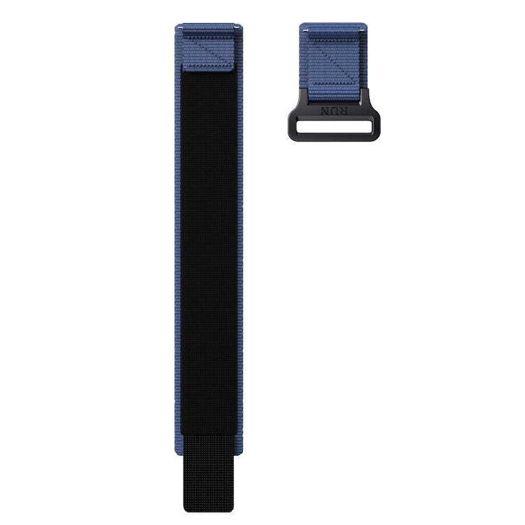 22mm Two Color Nylon Canvas Hook And Loop Fastener Watch Band(Blue+Red)