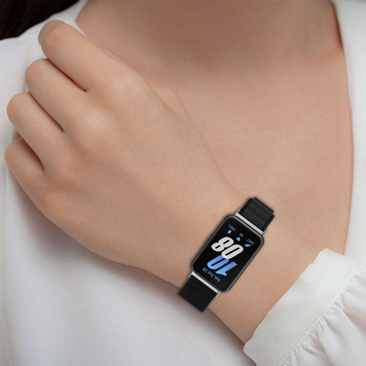 For Samsung Galaxy Fit 3 Nylon Canvas Watch Band(Starlight)