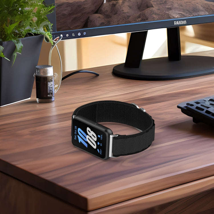 For Samsung Galaxy Fit 3 Nylon Canvas Watch Band(Black)