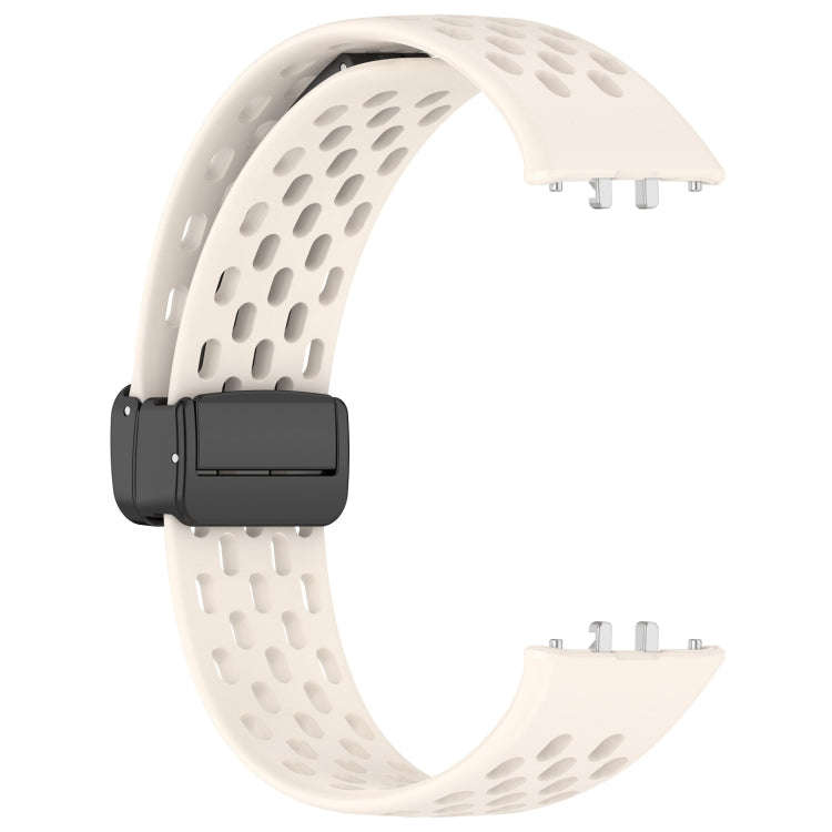 For Samsung Galaxy Fit 3 Hole Style Magnetic Folding Buckle Silicone Watch Band(Starlight)