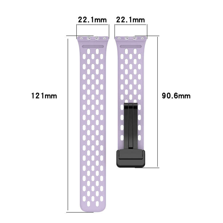 For Samsung Galaxy Fit 3 Hole Style Magnetic Folding Buckle Silicone Watch Band(Blue)