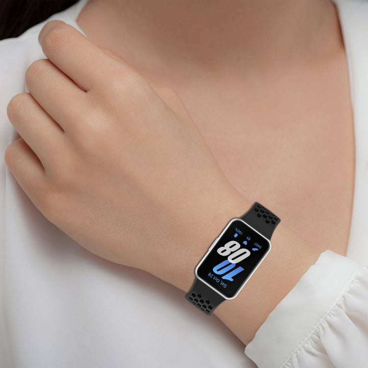 For Samsung Galaxy Fit 3 Hole Style Magnetic Folding Buckle Silicone Watch Band(Blue)