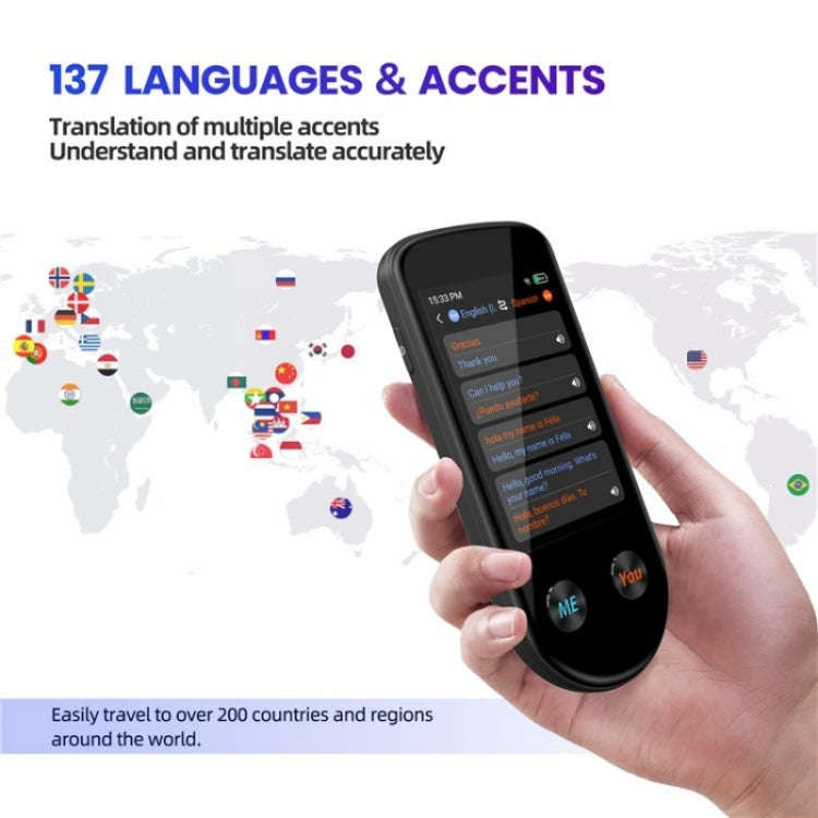 V600S WiFi AI Smart Translator 3.5-inch Touch Screen Voice Translator Offline Photo Translation